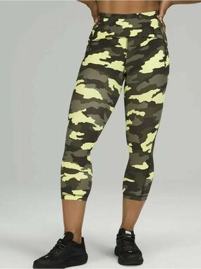 Lululemon swift speed high rise crop camo leggings